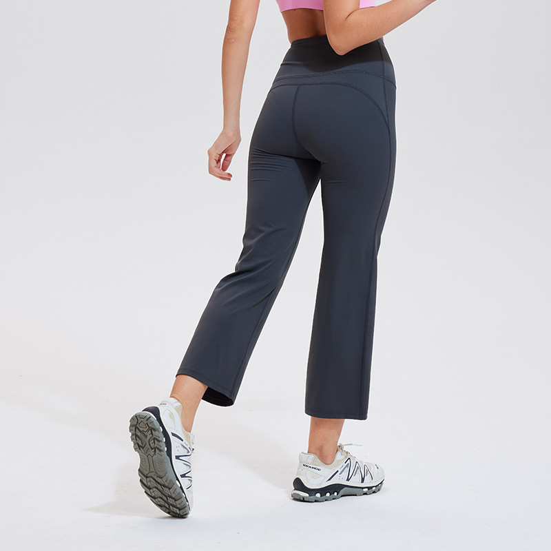 Picture of Lycra High-elastic Naked Shark Pants Hip-lifting High Waist Slimming Wide Leg Sports Fitness Flared Pants Women's Outer Wear Yoga Pants