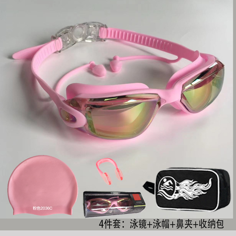 Picture of in stock 2025 new swimming goggles wholesale adult anti-fog plating swimming glasses waterproof silicone swimming goggles suit
