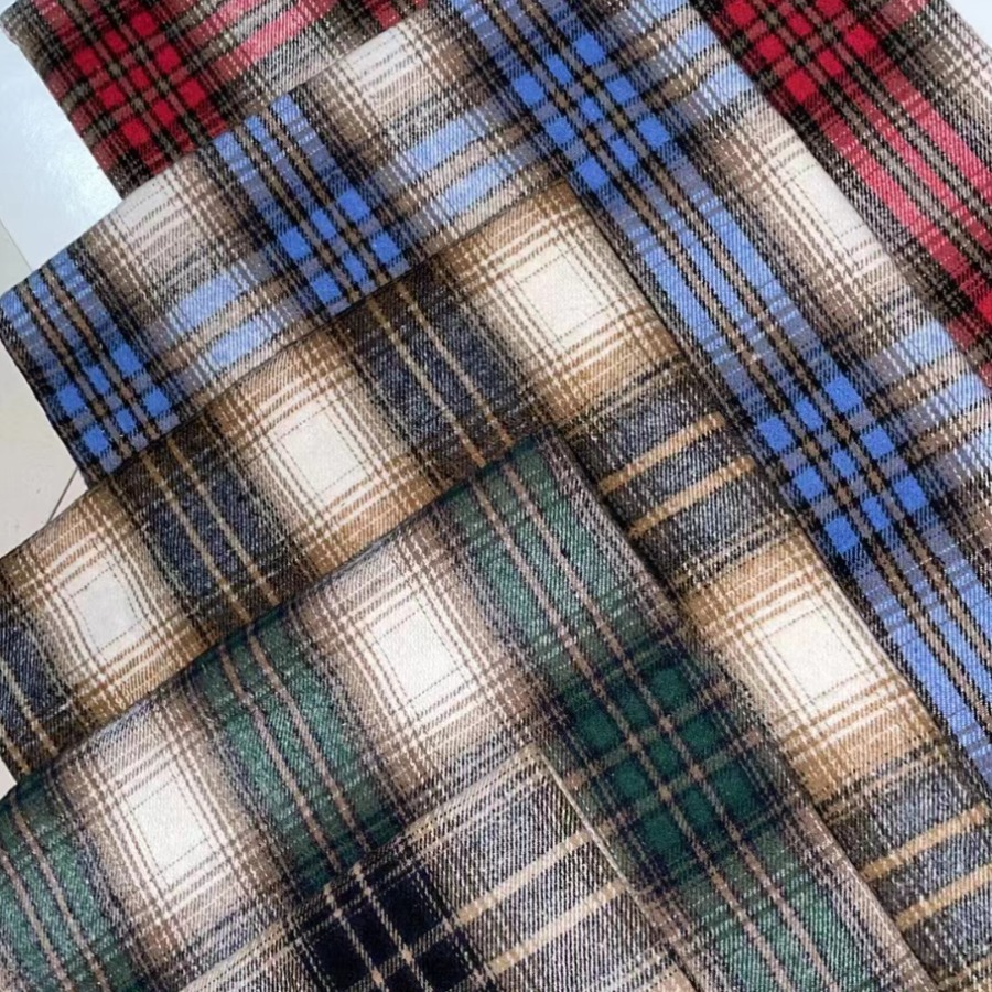 7 Count 260g Thickeneded Tc Polyester Cotton Yarn-Dyed Plaid Brushed Plaid Shirt Fabric School Uniform Method