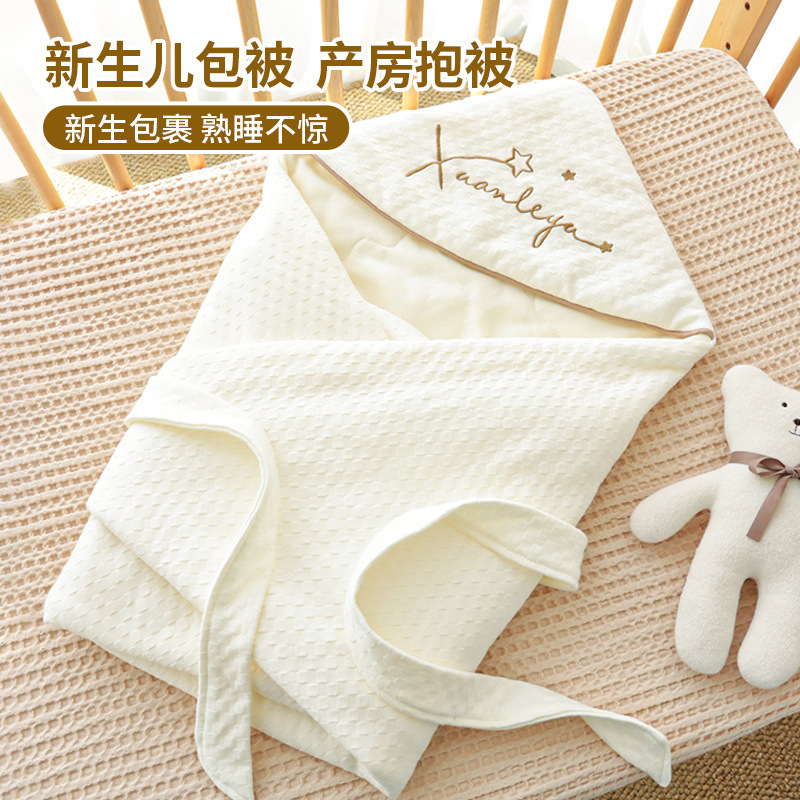Picture of coated baby newborn cotton class a newborn baby delivery room swaddling baby anti-startle hold four seasons universal