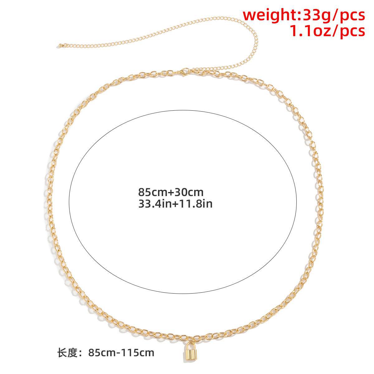 Picture of Fashionable Design Metal Lock Waist Chain for Women, Personalized Simple Retro Hip-Hop Style Sexy Sexy Belt Waist Ornament