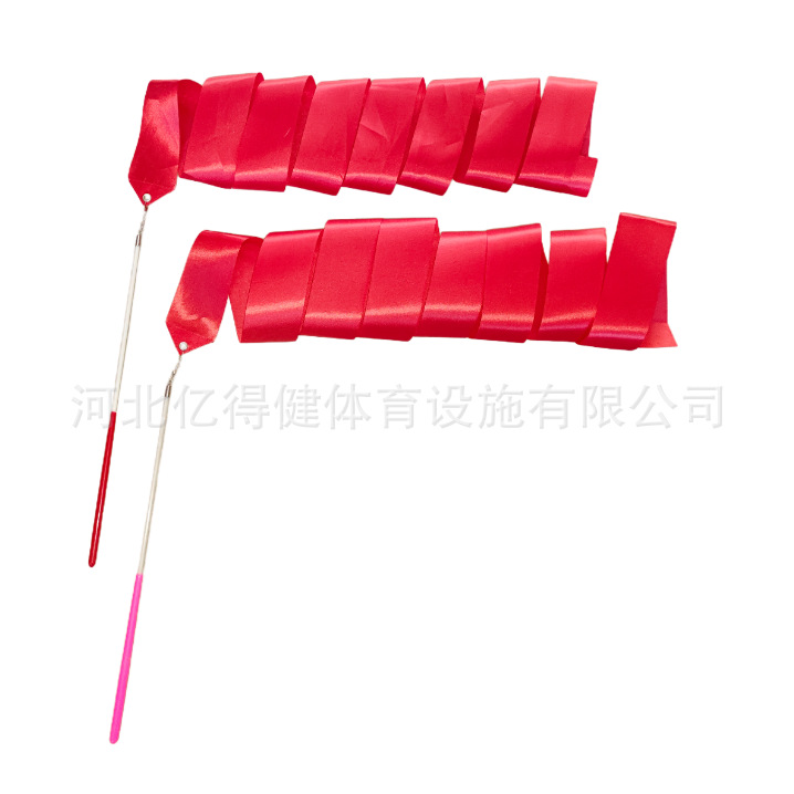 Picture of Performance Rhythmic Gymnastics Ribbon Props Kidsren's Dance Toys Ribbon Middle-Aged Square Dance Ribbon with Rod Ribbon
