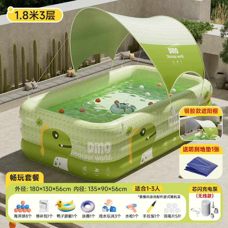 Picture of Jiashu Swimming Pool Home Outdoor Large Inflatable Pool Thickened Plastic Baby Baby Children Inflatable Swimming Pool