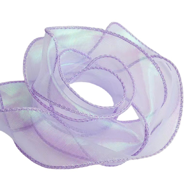 4cm6cm magic color fishtail yarn ribbon factory bagged flower art bud ribbon cake baking packaging strap wholesale