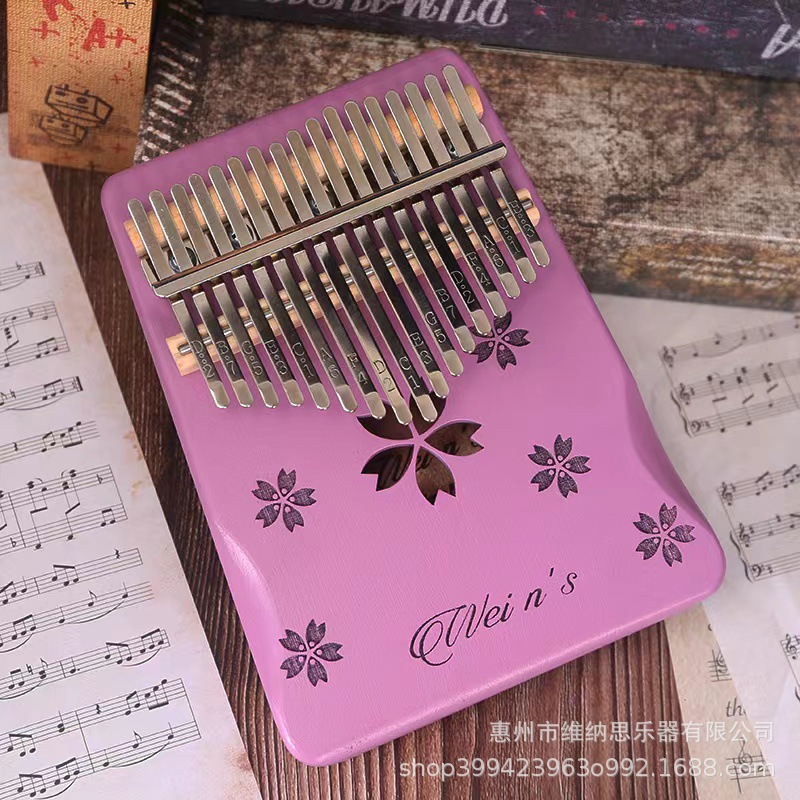 Picture of Thumb Piano 17-Tone Kalimba Kalimba 21-Tone Kalimba Finger Piano Instrument Solid Wood Rainbow Model