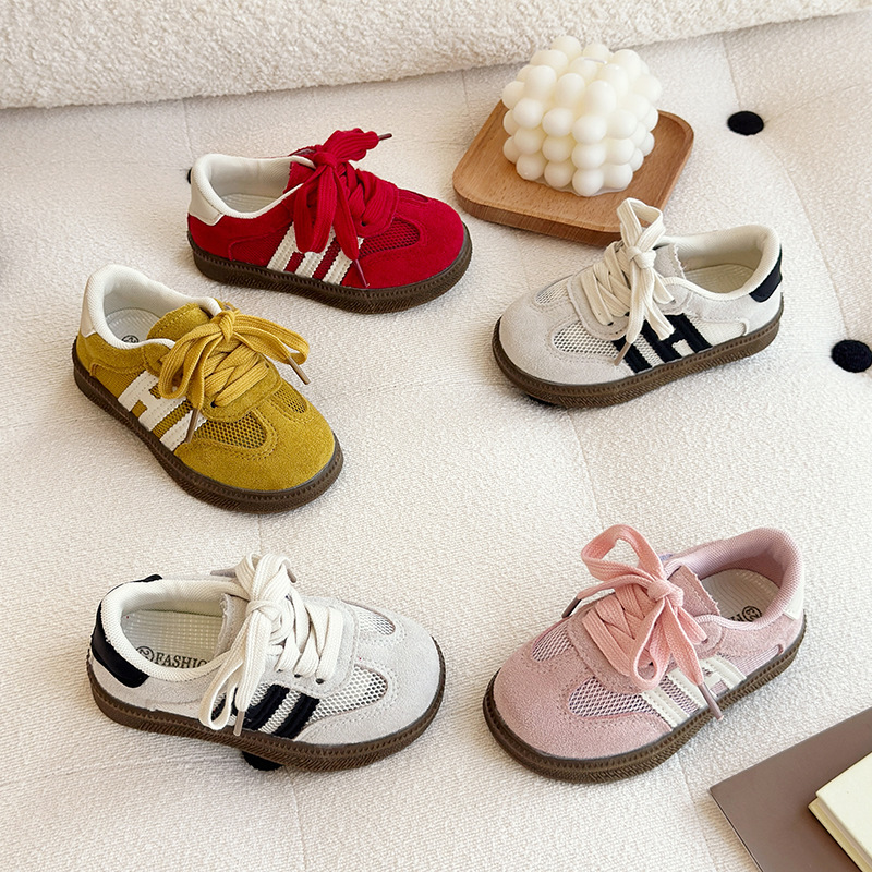 Children's Training Shoes 2025 Summer Korean Style New Girls' Breathable Mesh sneaker Soft Bottom Forrest Gump Board Shoes for Boys