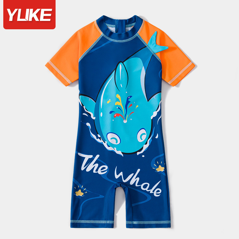 Picture of Children's Swimwear Boys' one-piece Swimwear New Sunscreen Training Swimwear Big Boys Swimming Equipment Wholesale