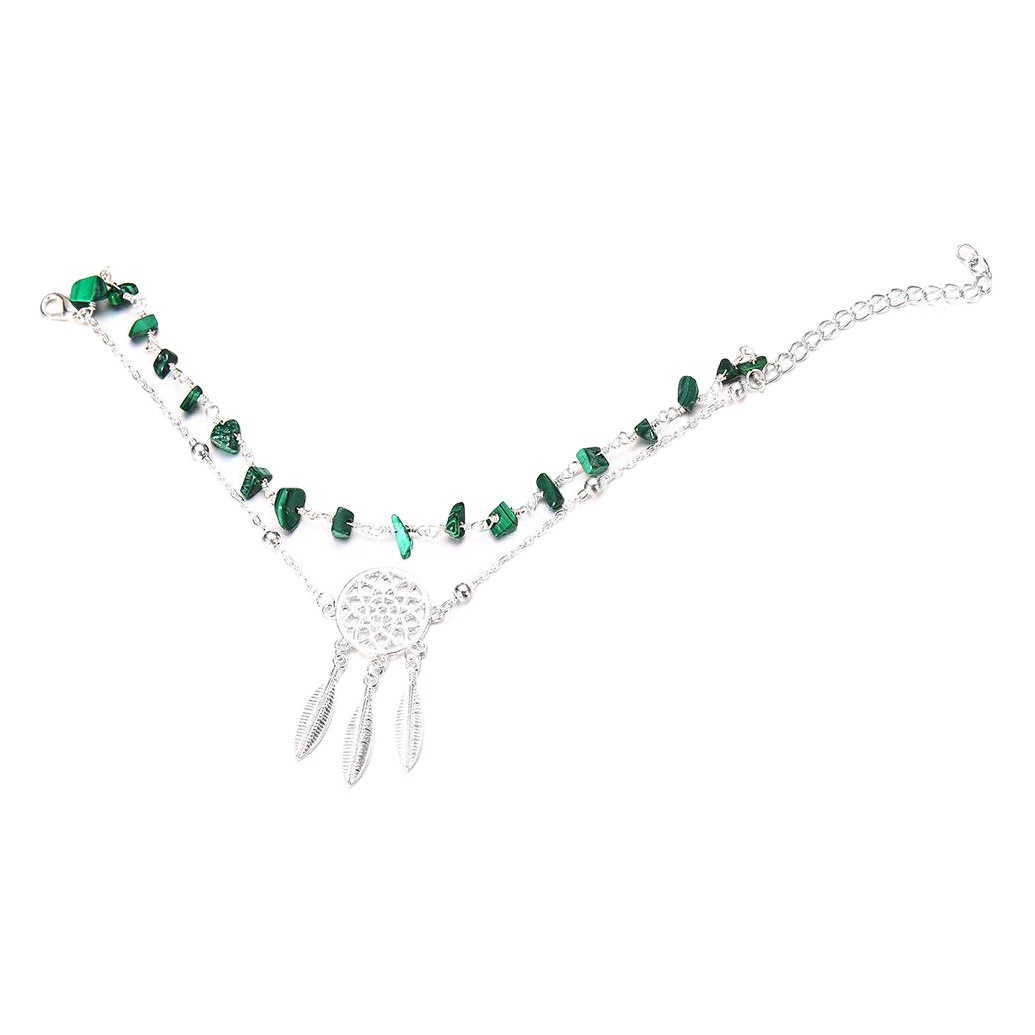 Europe and the United States cross-border new jewelry hollow dream catcher irregular turquoise bracelet feather pendant sand