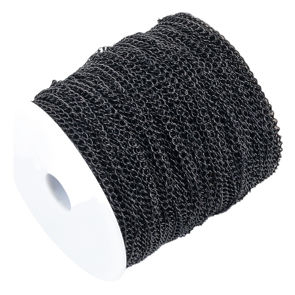 Stainless steel Black thin chain tassel O-chain extension necklace bracelet material DIY semi-finished chain accessories