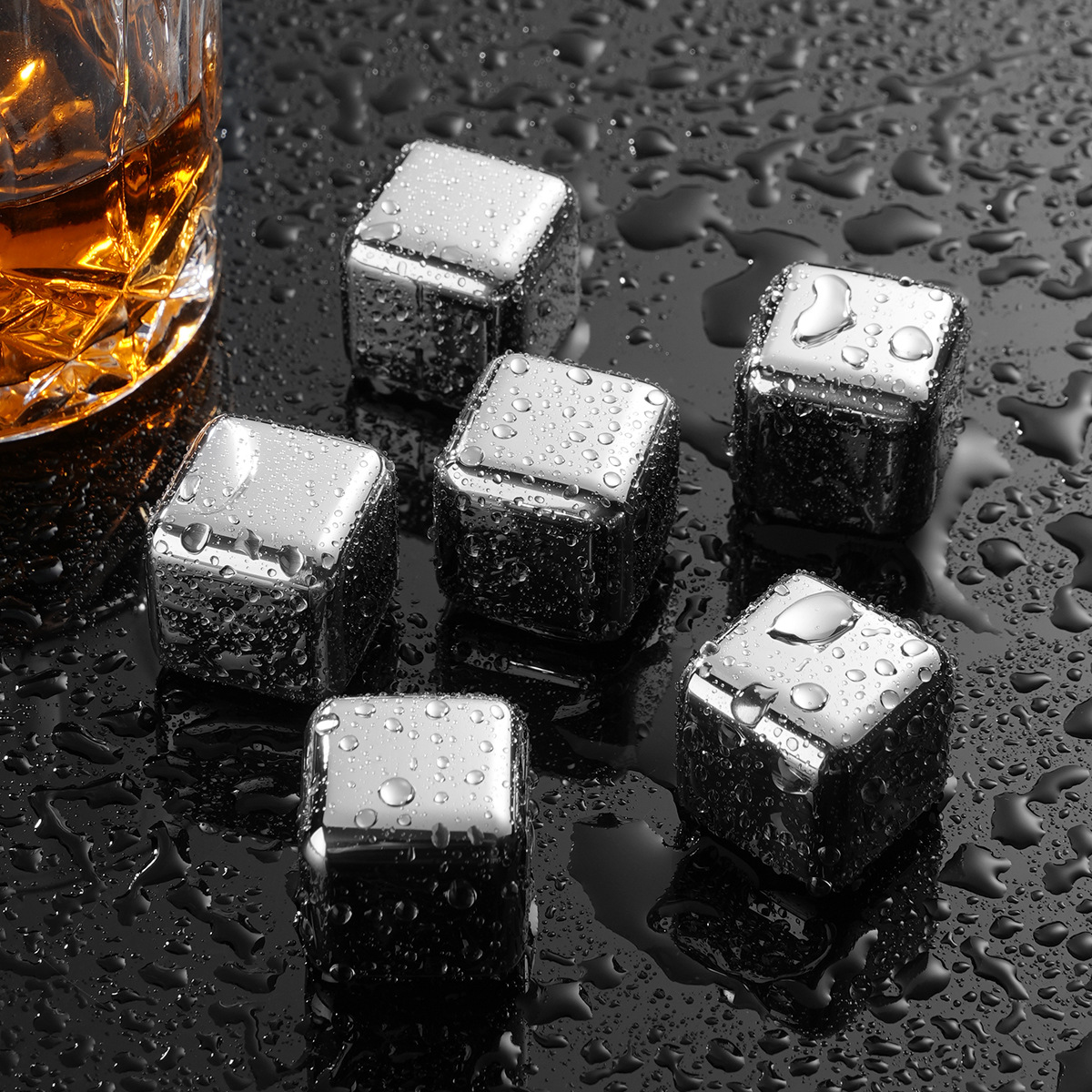 Picture of Cross-Border Stainless Steel Ice Cubes 304 Steel Ice Cubes Red Wine Beer Beverage Iced Metal Ice Cubes High Quality Ice Tartar