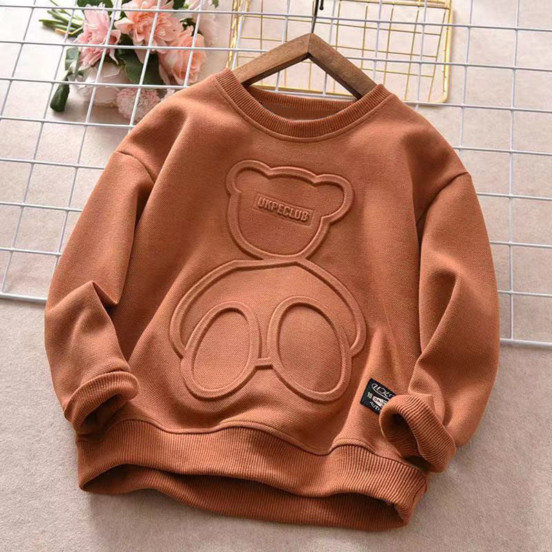 Picture of Children's Clothing Spring and Autumn Boys' Long-sleeved Top Autumn Clothing Large-size Children's Bear T-shirt Children's Autumn Clothes Base Shirt Thin Sweater