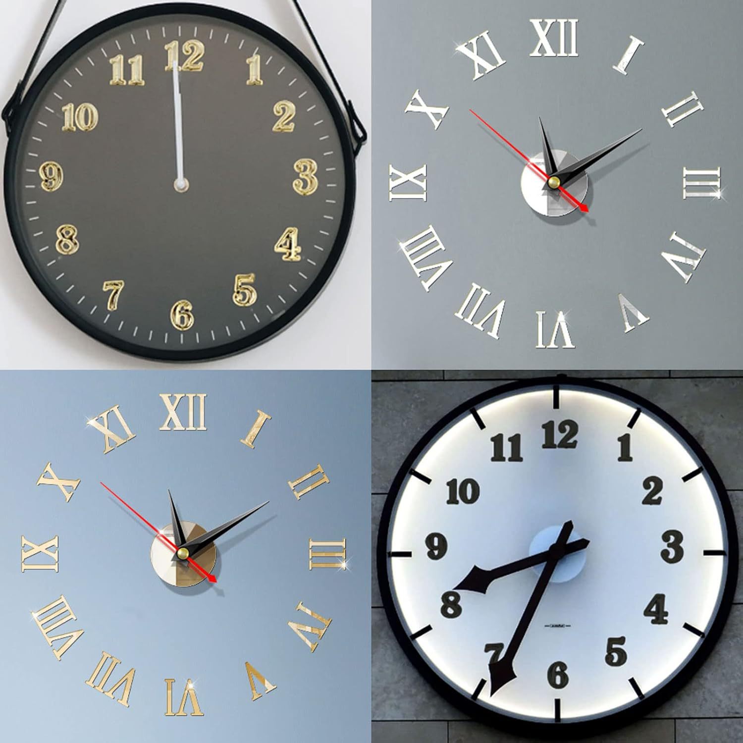 Picture of in stock Direct Supply 3CM Clock Digital Arabic Gold Silver Black Three Color Electroplated Clock Accessories Letter Number