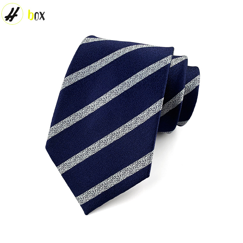 Picture of Men's Tie Jacquard Silk 8cm Hand Tie Professional Dress Interview Business Stripe Tie Men's in stock Wholesale