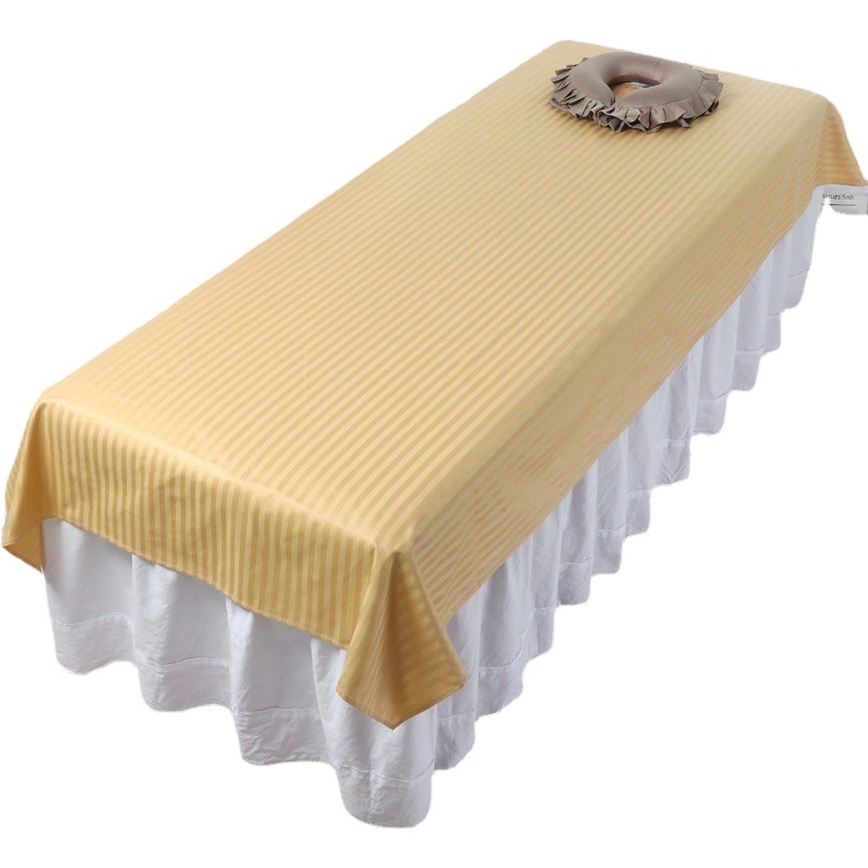 Cotton beauty bed sheets wholesale solid color white mercerized cotton beauty salon massage bed special washable quick-drying with holes