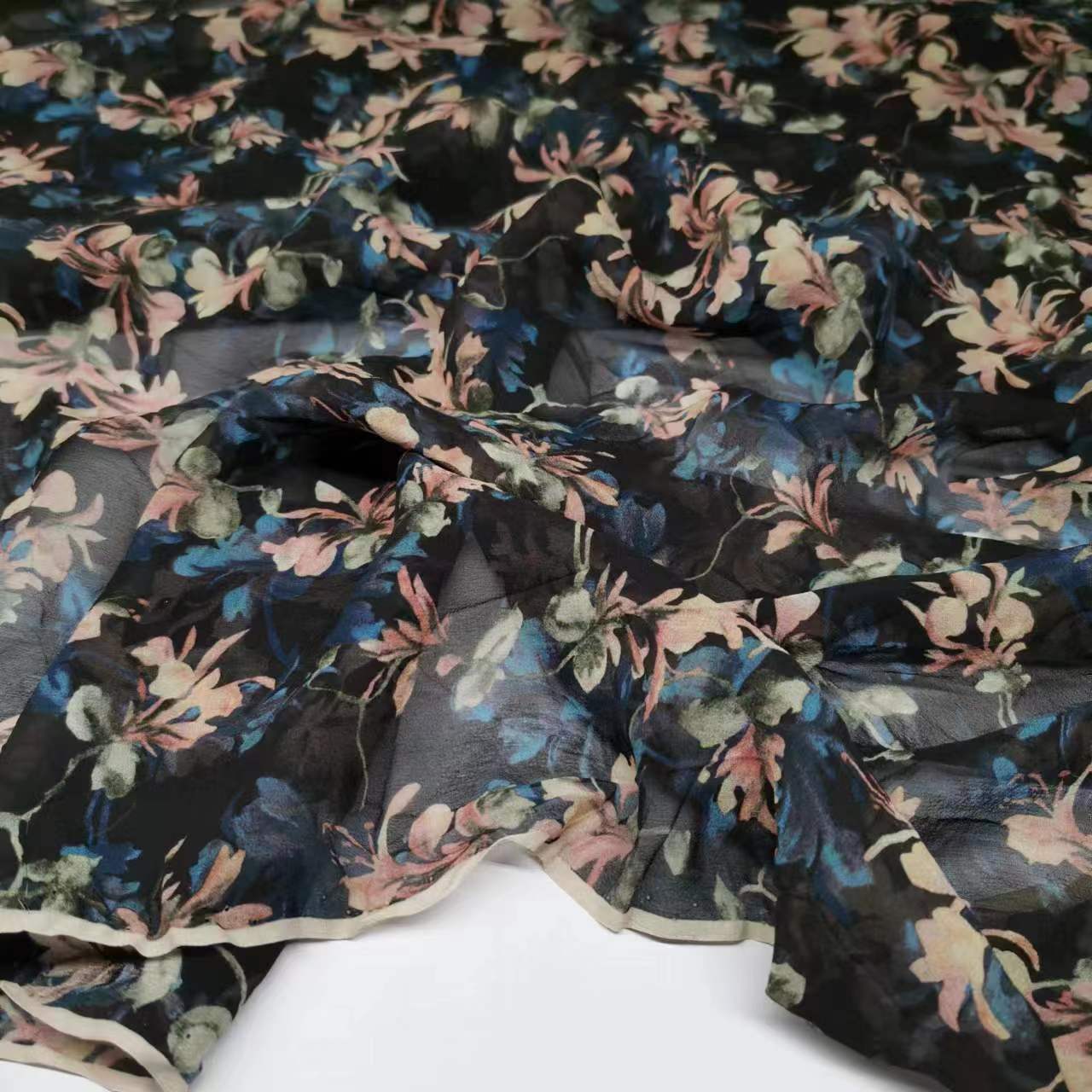 Wide Silk Georgette Fabric 8mm Printed Breathable Fabric