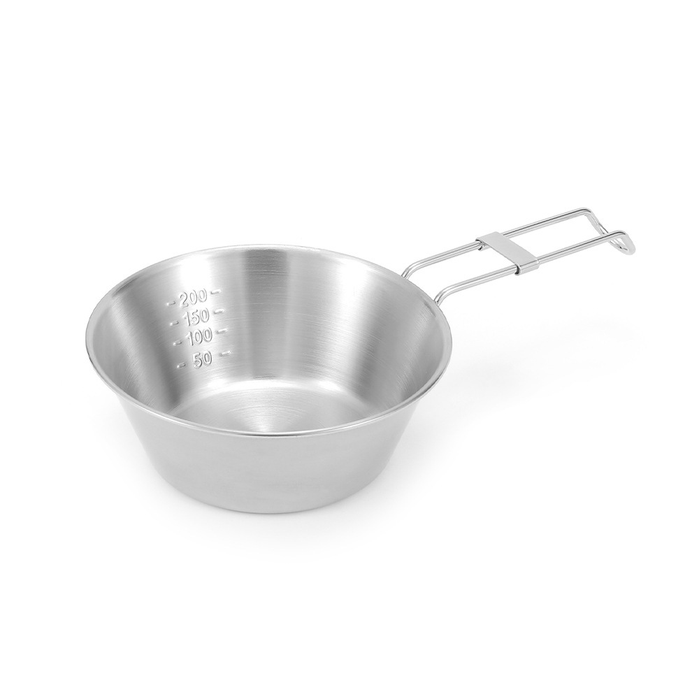 Picture of Outdoor Shira Bowl 304 Stainless Steel Folding Bowl Water Cup Camping Tableware Portable Folding Handle Shira Cup