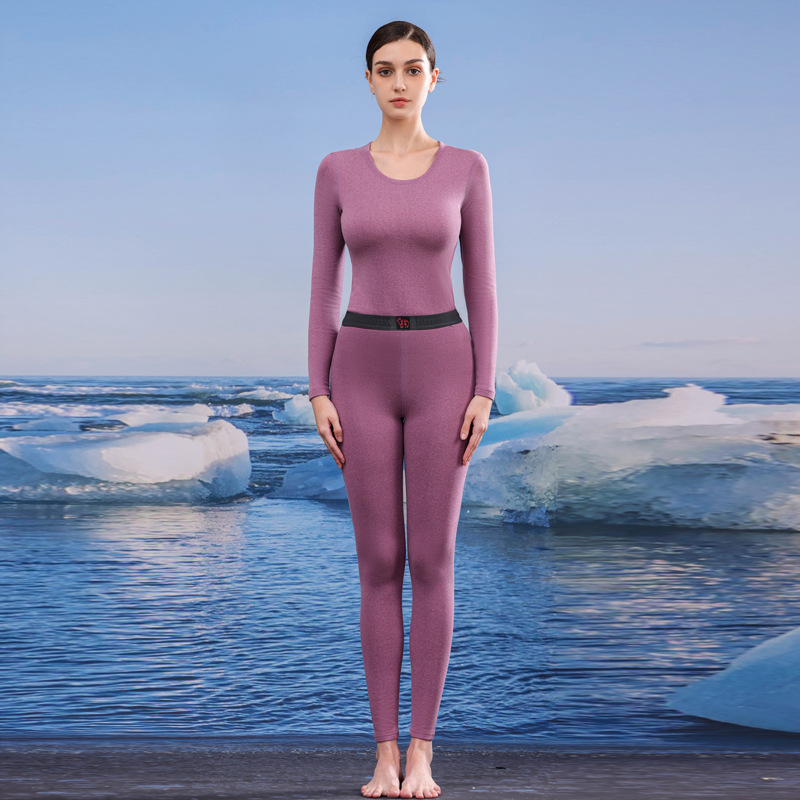Picture of Ab Face Velvet Thermal Intimates for Men 2025 Autumn and Winter Constant Temperature Heating Thickeneded Silk Wool Autumn Clothes and Long Trousers Set for Women