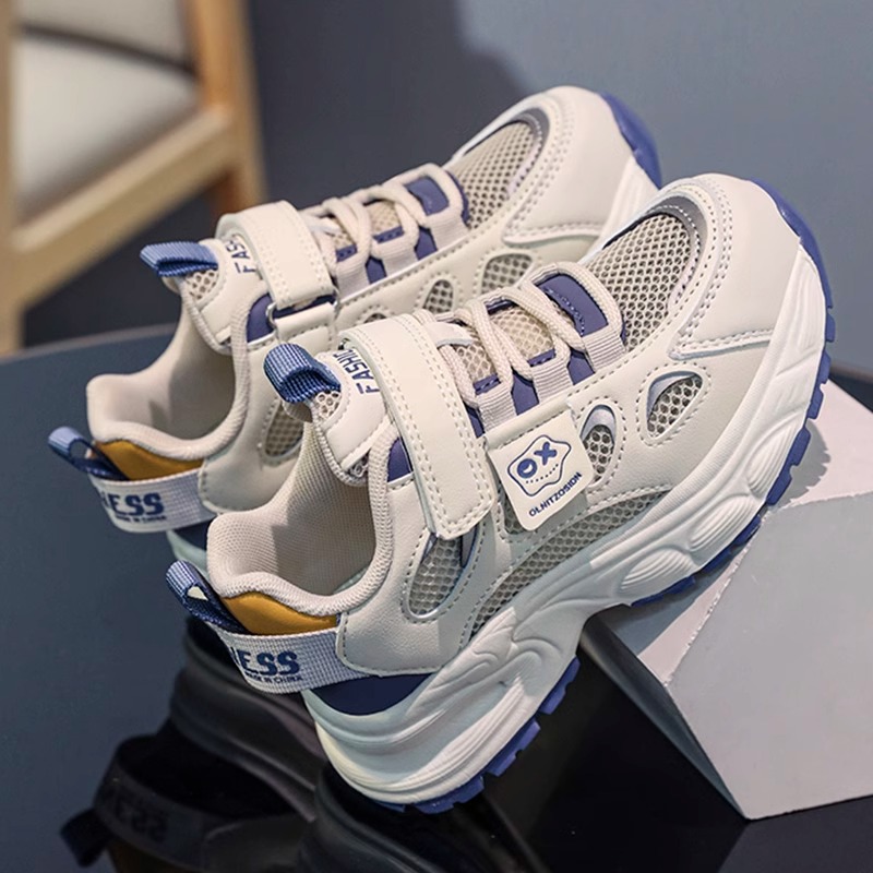 Boys shoes 2025 spring new children's non-slip soft bottom sneaker large boys mesh breathable father shoes
