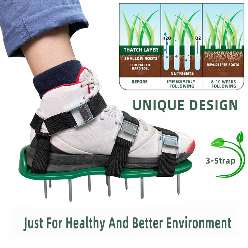 2024 New Version of Garden Soil Loosening Shoes, Garden Tools Cross-Border Amazon Soil Loosening Device, Gardening Lawn Spike Shoes