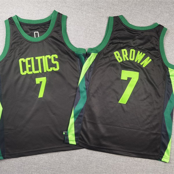 2025 New Season Jersey Children's Wear Celtic 7 Brown Green Black City Edition Basketball Jersey
