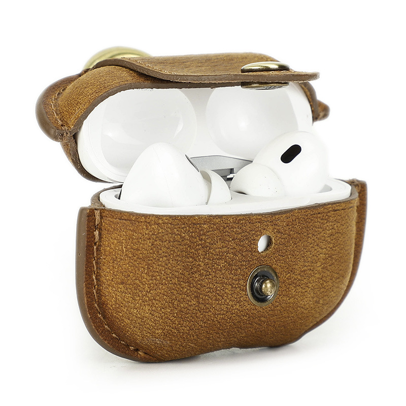 Picture of Suitable for new airpodspro2 leather earphone cover all-inclusive handmade Apple Bluetooth headset protective cover