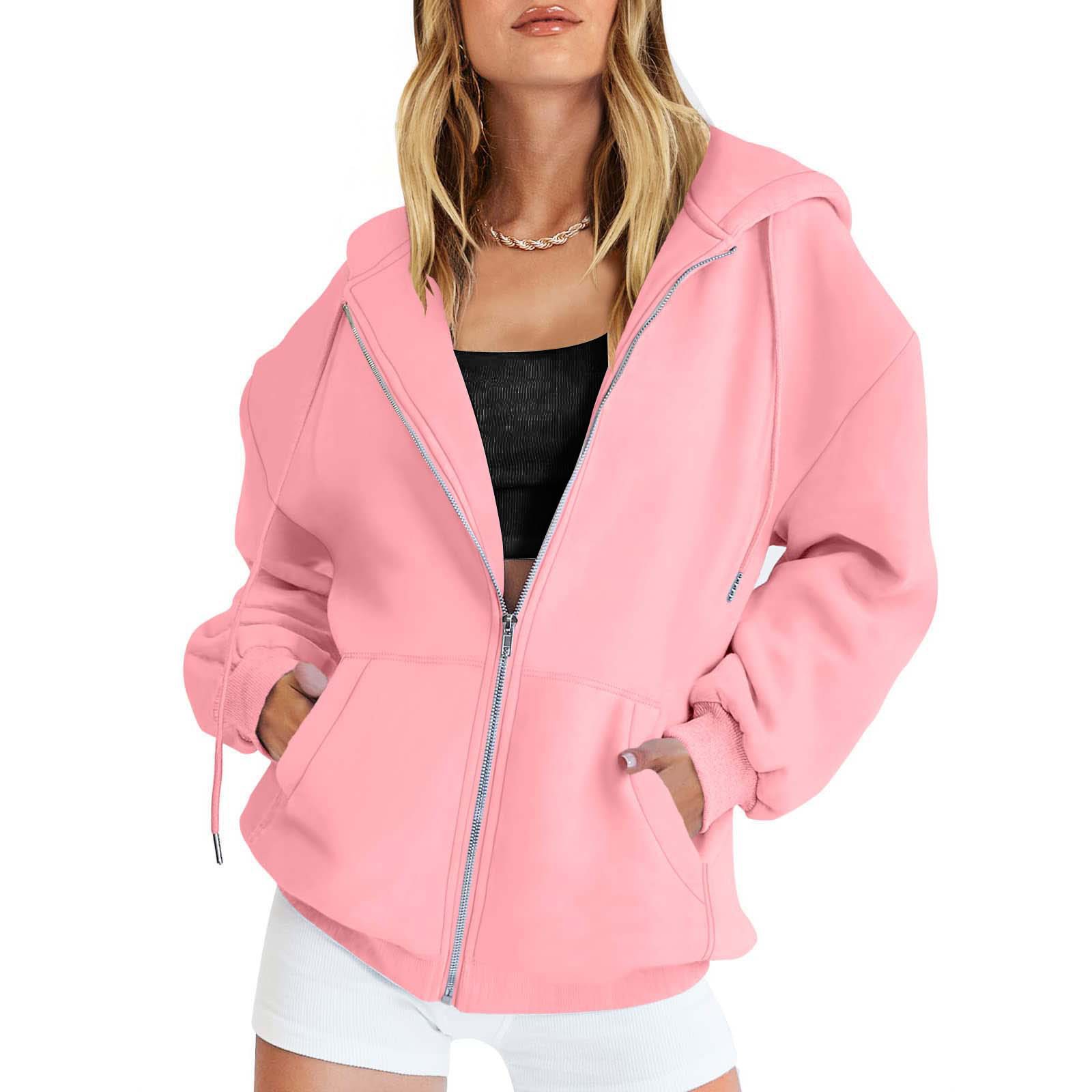 Cardigan Cross-Border New Style Flesh-Covering Fleece 2025 Casual and Fashionable Zipper Sweatshirt for Women Spring & Fall