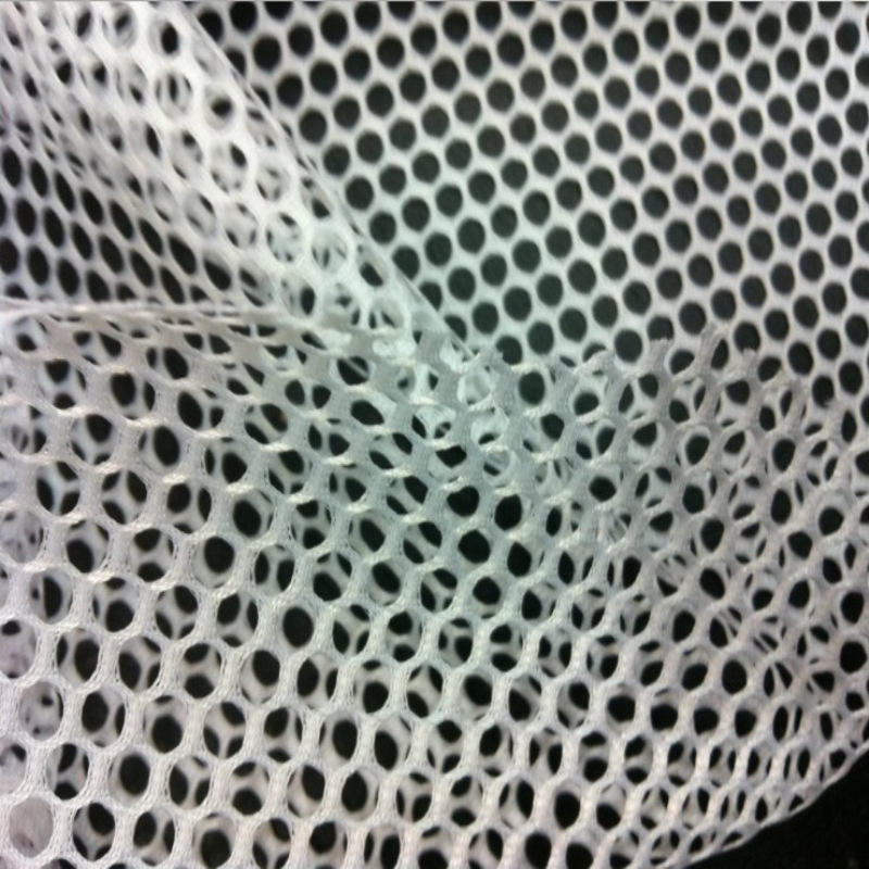 In stock large hole double eyes mesh polyester large flat mesh bag handbag laundry bag stroller reflective clothing fabric