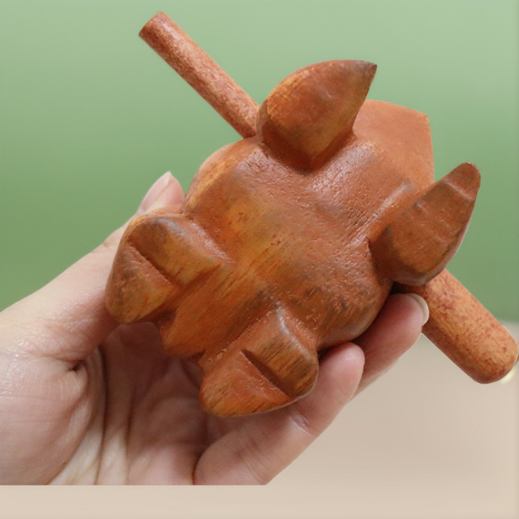 Picture of Thailand Frog Wood Carving Ornaments Hand Carved Toad Wood Fish Creative Sound Toy Solid Wood Toad Wood Frog Craft