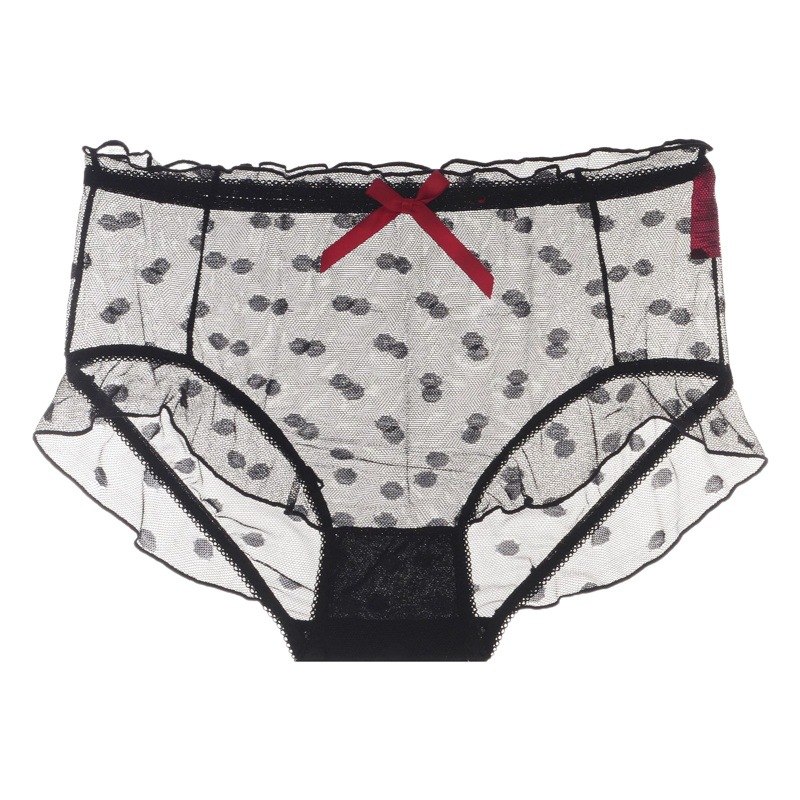 Mesh Pure Want Simple Sexy Ladies Underwear Cotton Crotch Jacquard Dot Quick Drying No Marks