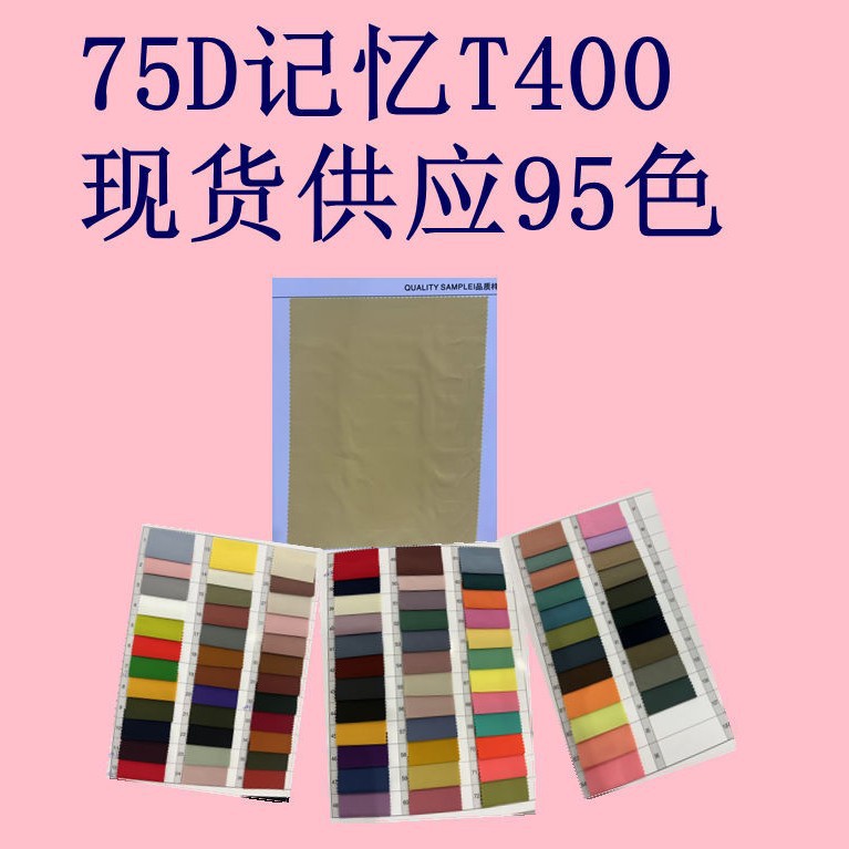 75D Memory T400 Full Polyester Comfortable Skin-Friendly Soft Wrinkle-Resistant down Jacket Trench Coat Trendy Brand Cargo Pants Fabric