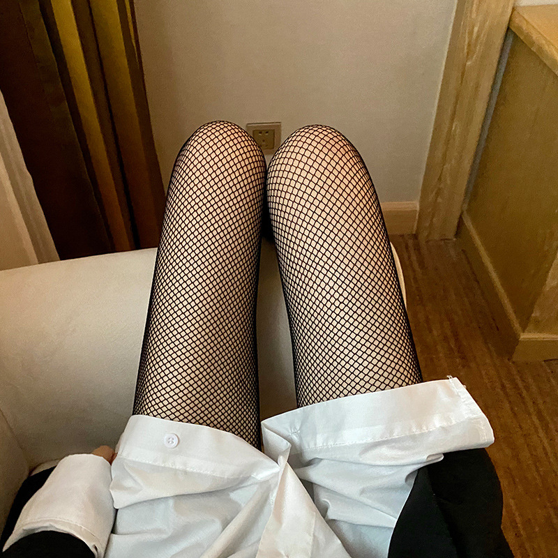 Picture of Internet Celebrating Halloween Nets Skull Spider Web Hollow Fishnet Stockings Pure White Silk Stockings Sexy Black Silk
