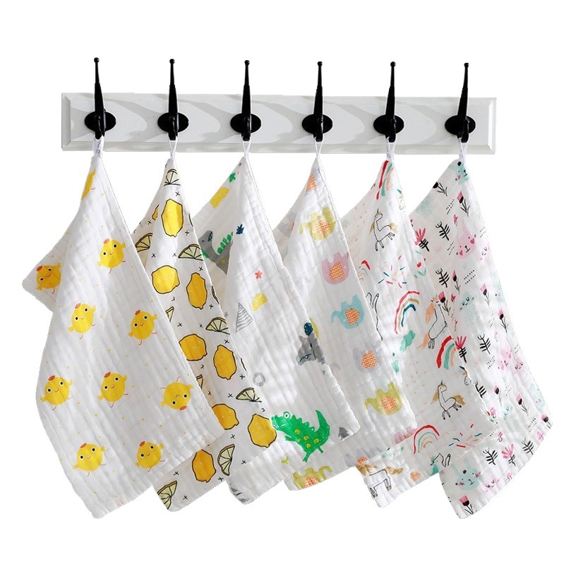 Baby Towel Pure Cotton Gauze Baby Face Wash Cotton Newborn High Density Cartoon Baby