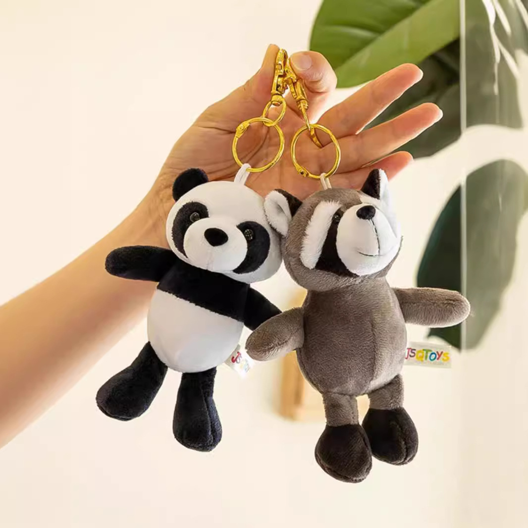 Picture of Lion Pendant Animal Keychain Tiger Zebra Raccoon Turtle Dog Wolf Dog Backpack Bag Pendant Doll