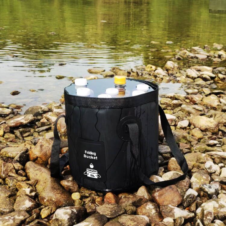 Picture of Large-Capacity Camping Outdoor Face Wash Bucket Pvc Fishing Bucket Foldable Car Wash Bucket Foot Soaking Bucket Convenient Camping Water Carrying Bucket