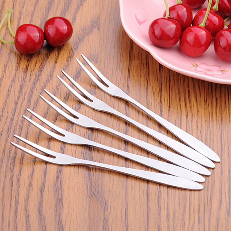 Factory wholesale stainless steel fruit fork set creative cake fork cute moon cake fork dessert fork fruit stick household
