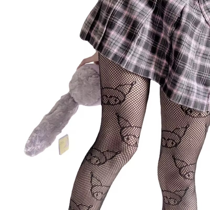 Picture of Internet Celebrating Halloween Nets Skull Spider Web Hollow Fishnet Stockings Pure White Silk Stockings Sexy Black Silk
