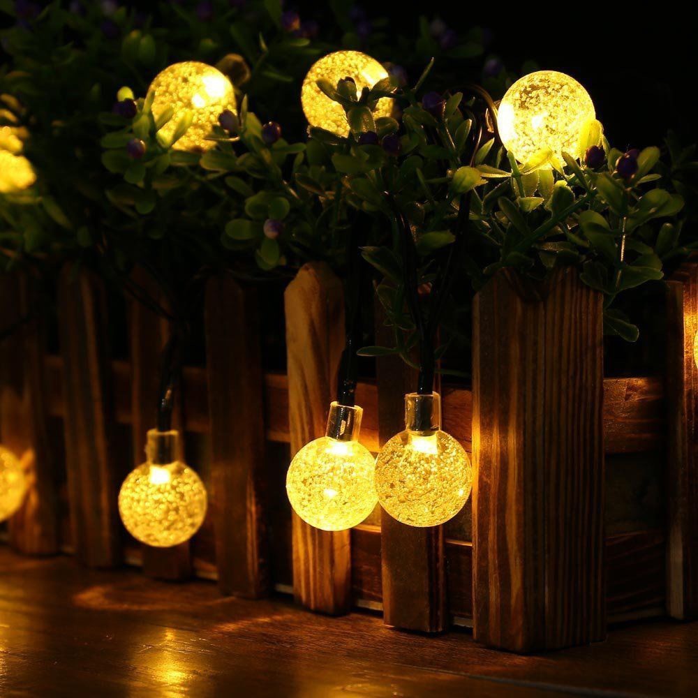 Picture of LED solar light string Bubble Ball water drop light string outdoor landscape courtyard holiday decoration Christmas lights string lights