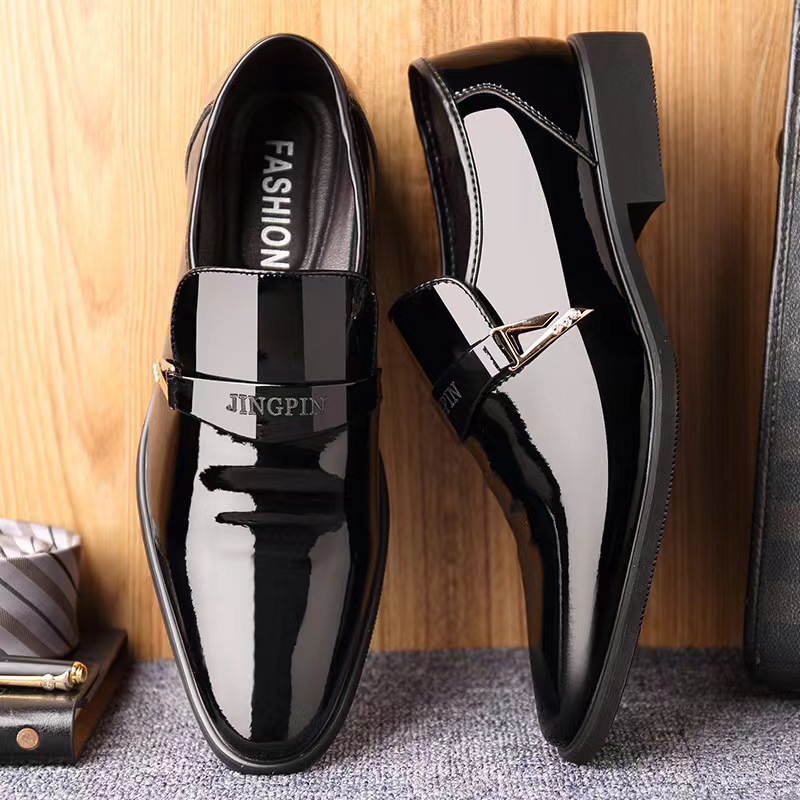 Cross-border Customized plus size Men's Leather Shoes Business Dress Leather Shoes Brightface Casual Men's Leather Shoes Youth All-match Leather Shoes