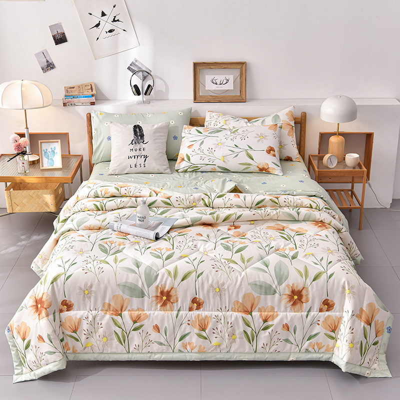 Picture of Air-Conditioning Quilt, Summer Cool Quilt, Thin Single and Double Washed Cotton Summer Quilt, Gift Box, Kidsren's Quilt, Sales Quilt, Machine Washable