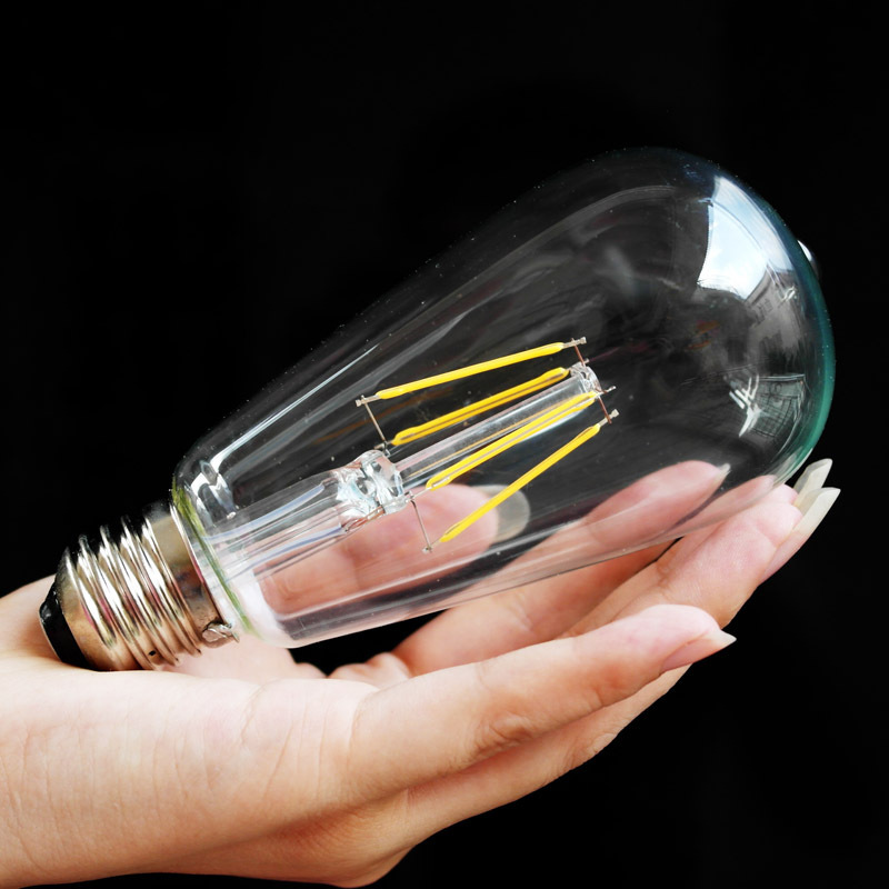 Wholesale St64Led Retro Edison Light Bulb E27220V8W Creative Decorative Glass Pacifier-Shaped Retro Lamp