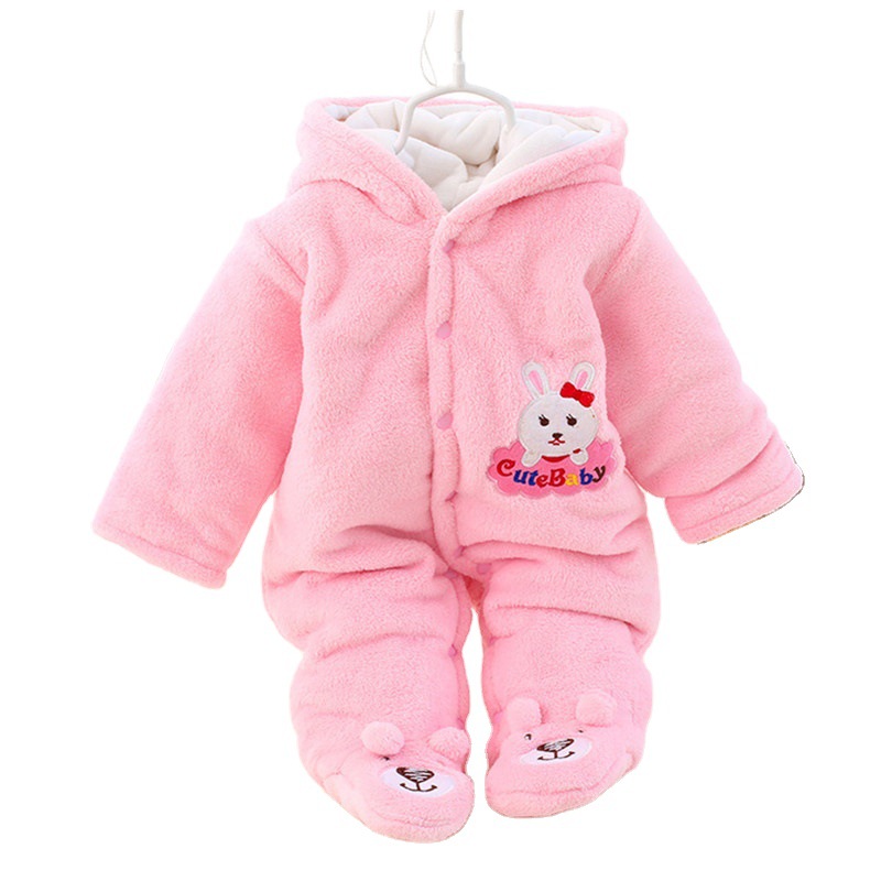 Picture of Baby Jumpsuit, Spring, Autumn and Winter Newborn Clothes, Thickeneded and Warm Outing Clothes, Short-Sleeved Baby Winter Clothes, Rompers