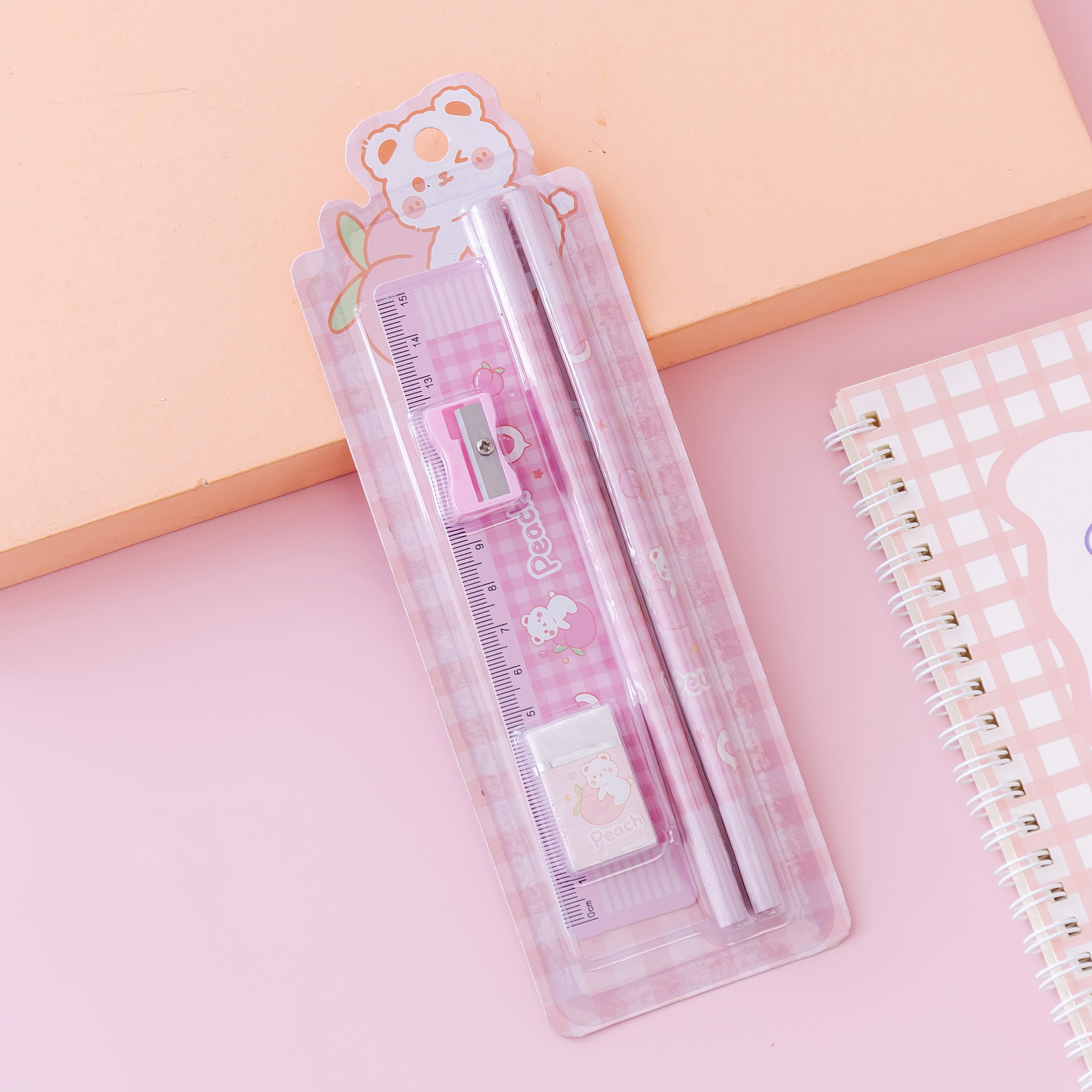 Picture of Children's Day Gift Cartoon Stationery Set Student Pencil Set Original New Five-piece Set Rubber Pencil sharpener