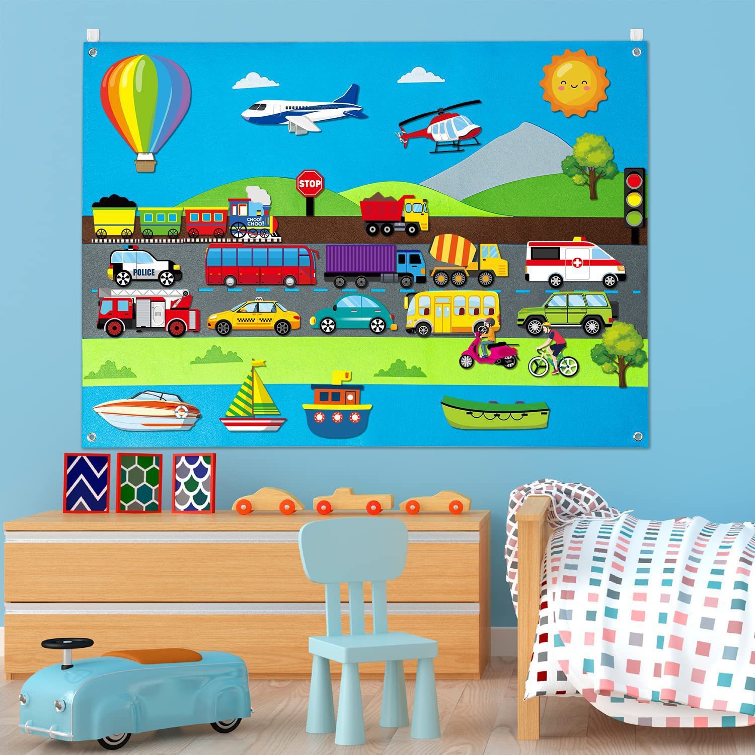 Picture of Amazon cross-border children's early education 3DIY three-dimensional felt game package storyboard learning board printing dinosaur animals