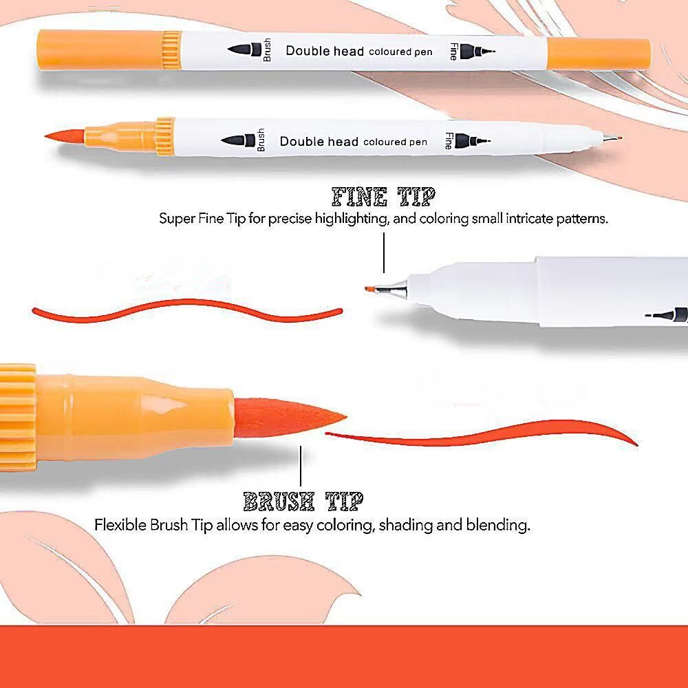 Picture of Amazon Double-Headed Hook Pen Color Marker Pen Soft-Head Watercolor Pen Art Supplies Children's Gift Painting Set
