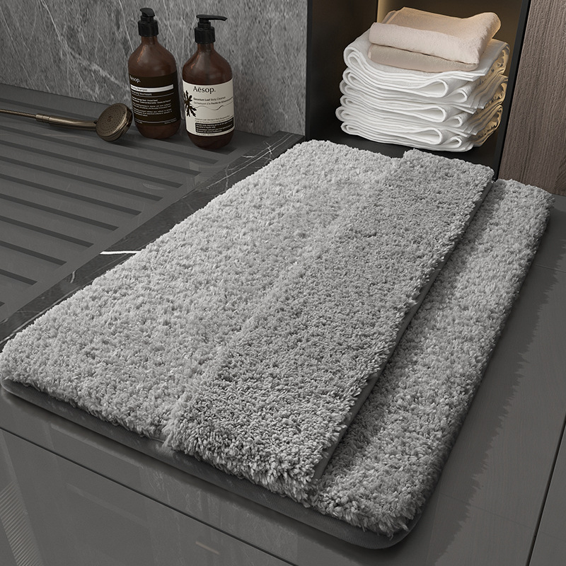 Picture of Memory Foam Bathroom Mat Household Toilet Water Absorbent Floor Mat Shower Door Wipe Foot Mat Quick-drying Bathroom Door Mat
