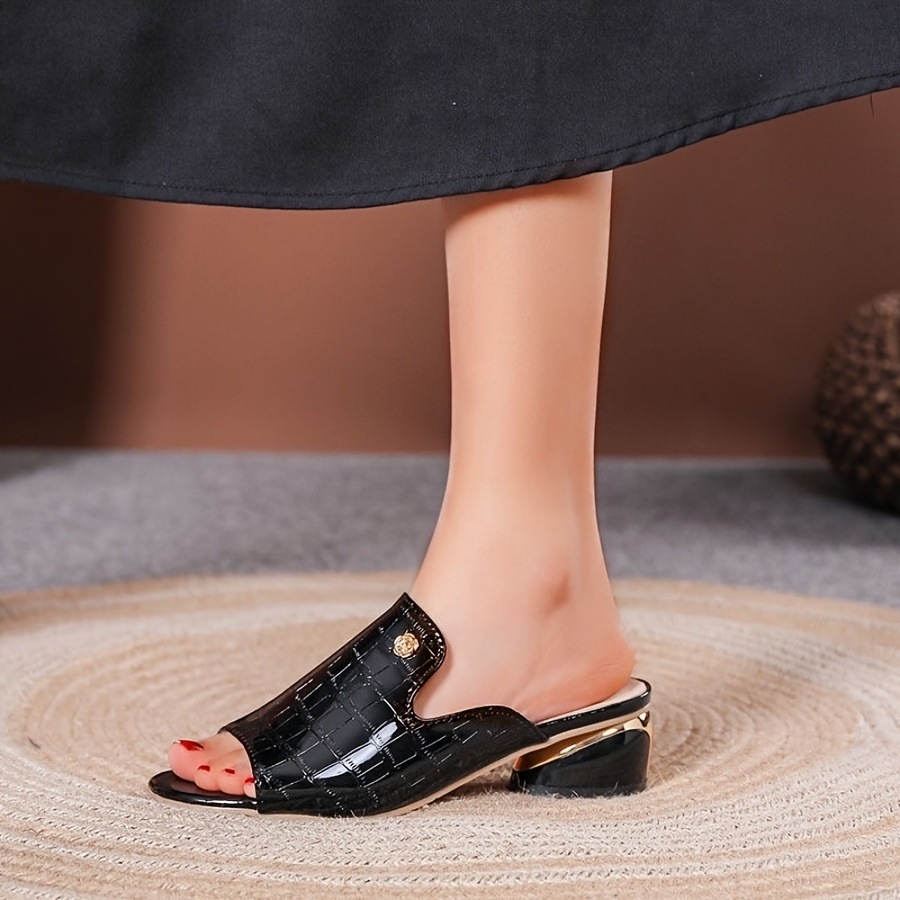 Foreign Trade Cross-border plus size 45 Summer New Black Slide Slippers Thick Heel Non-slip Casual All-match Sandals Women's Slippers