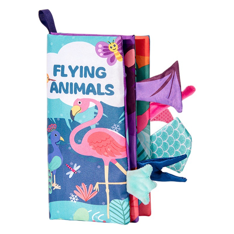 Infant early education three-dimensional washable bite baby cloth book tear quiet animal tail cloth book wholesale