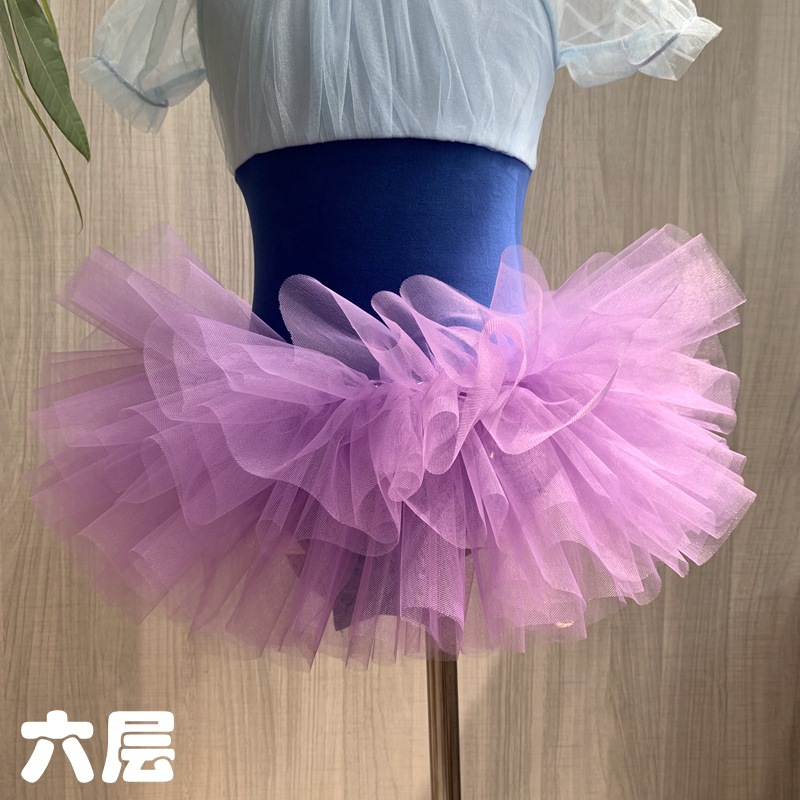 Picture of Children's Dance gauze skirt female ballet pettiskirt half-length short mesh 61 performance skirt practice skirt White Black