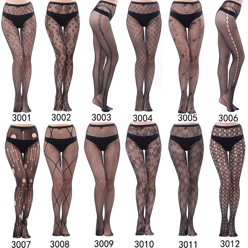 European and American pantyhose fishnet stockings fashion girls sexy tattoo lace body pictures jacquard lace hollow foreign trade