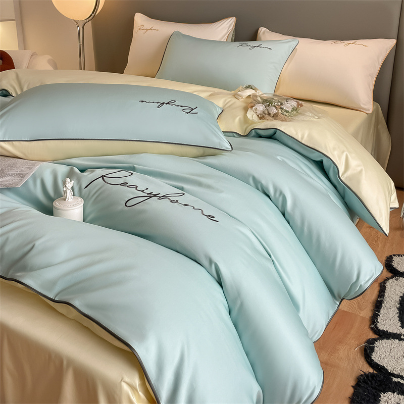 Picture of Light luxury 120 long-staple cotton quilt cover single piece pure cotton quilt cover solid color double-piece quilt cover Nantong bedding